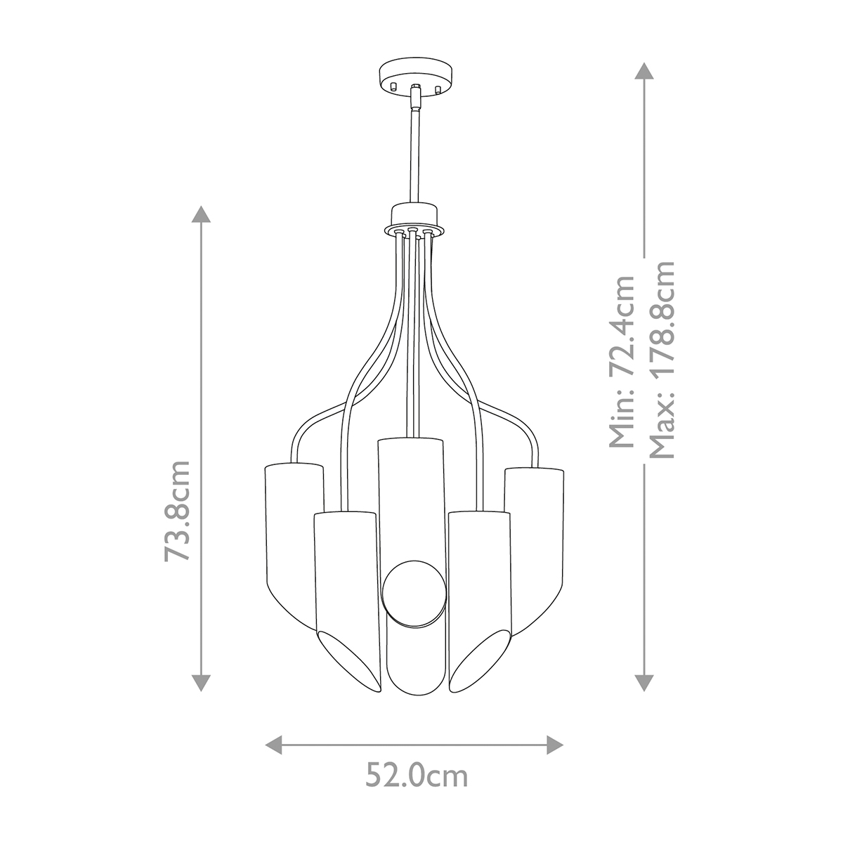 Люстра белого цвета с 6-ю цилиндрическими плафонами Elstead Lighting в Костроме