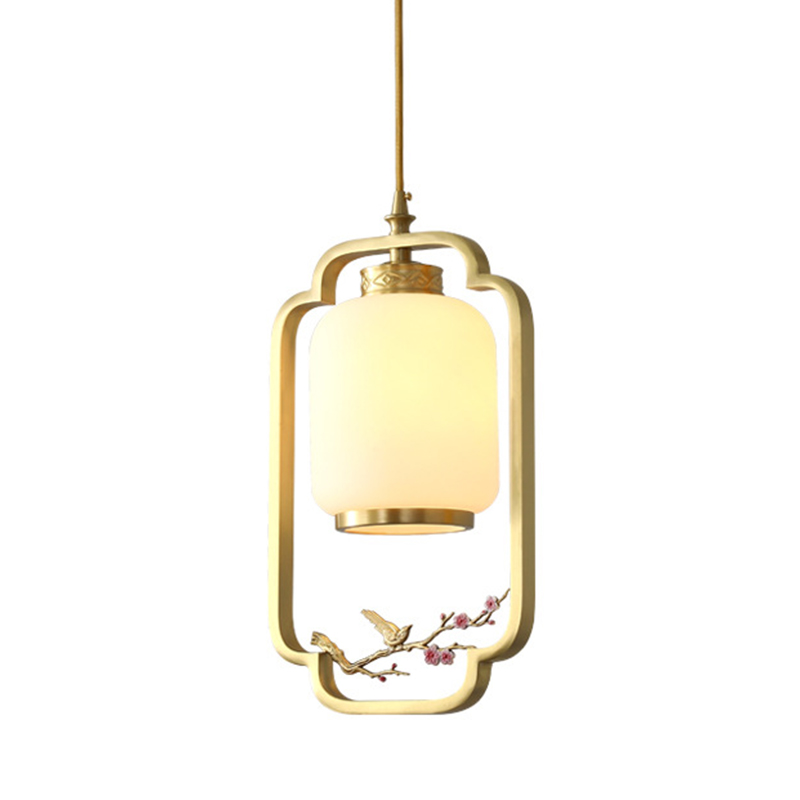 Подвесной светильник Sakura Branch Lantern Chandelier Латунь Белый Розовый Подвесной светильник Sakura Branch Lantern Chandelier Латунь Белый Розовый в Костроме | Loft Concept