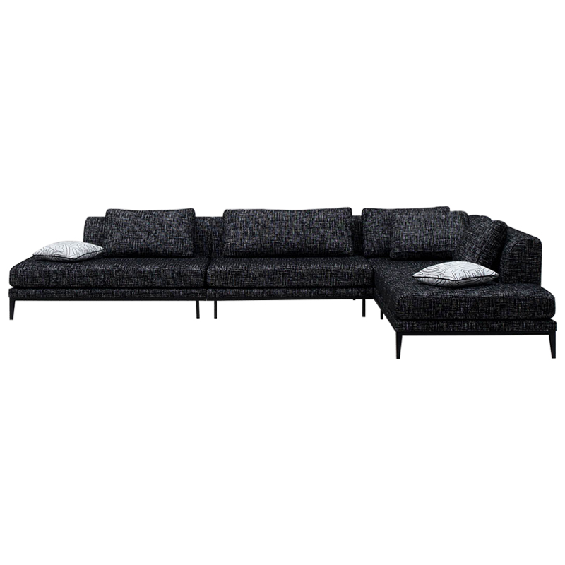 Угловой диван Ferguson Sofa Black Черный Черно-белый Угловой диван Ferguson Sofa Black Черный Черно-белый в Костроме | Loft Concept