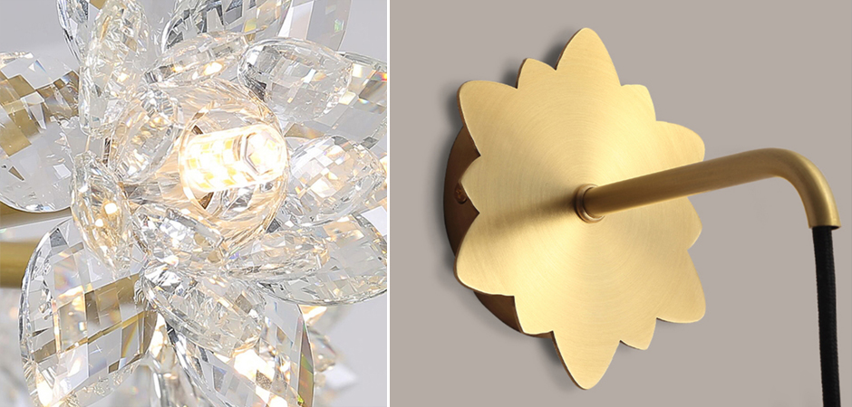 Бра Хрустальный Цветок Лотоса Lotus flower Wall Clear Glass B Бра Хрустальный Цветок Лотоса Lotus flower Wall Clear Glass B - Loft-Concept в Костроме