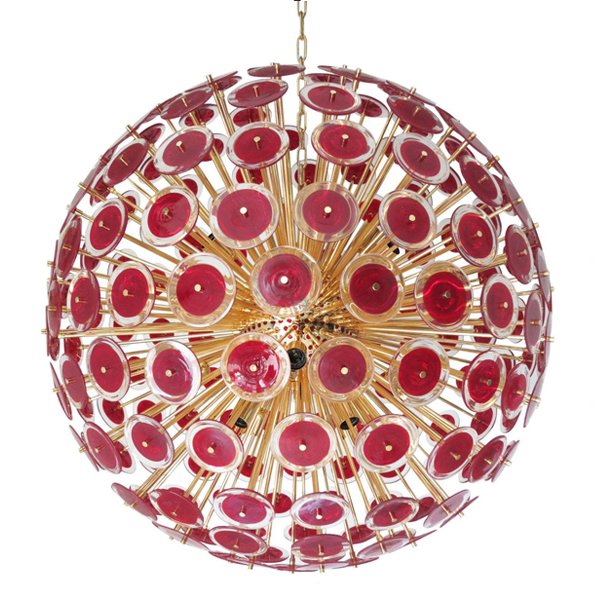 Murano Red Disco Glass Sputnik Chandelier Vistosi Красный (Red) Золотой Murano Red Disco Glass Sputnik Chandelier Vistosi Красный (Red) Золотой в Костроме | Loft Concept