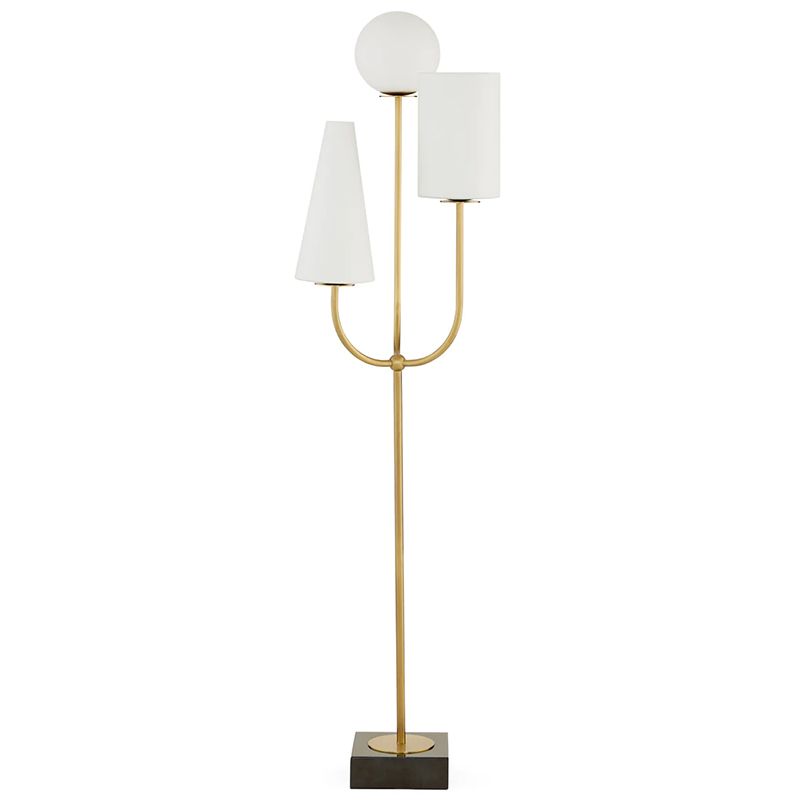 Торшер PARADISO FLOOR LAMP Белый Латунь Черный Мрамор Nero Торшер PARADISO FLOOR LAMP Белый Латунь Черный Мрамор Nero в Костроме | Loft Concept