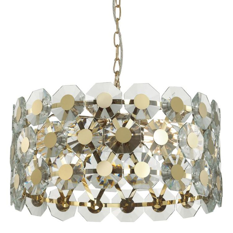 Люстра Crystal Octagons Gold Золотой Прозрачное Стекло Люстра Crystal Octagons Gold Золотой Прозрачное Стекло в Костроме | Loft Concept