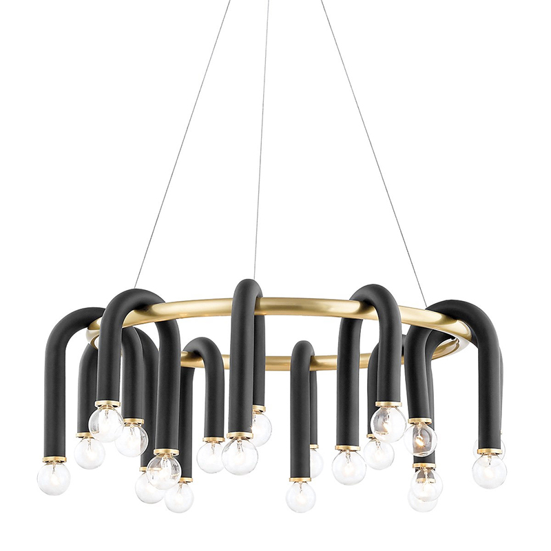 Люстра Paulson floppy chandelier round gold Черный Золотой Люстра Paulson floppy chandelier round gold Черный Золотой в Костроме | Loft Concept