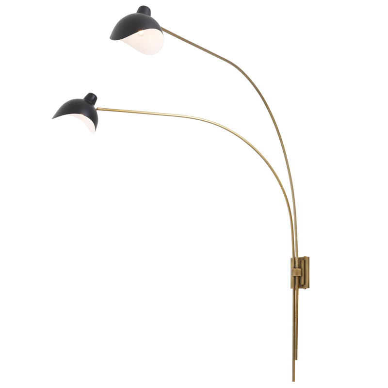 Бра Eichholtz Wall Lamp Mitch Brass Черный Латунь Античная полированная Бра Eichholtz Wall Lamp Mitch Brass Черный Латунь Античная полированная в Костроме | Loft Concept