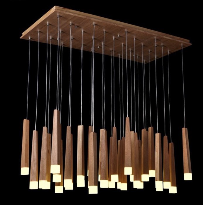 Люстра Wooden Glowworm Square Люстра Wooden Glowworm Square в Костроме | Loft Concept
