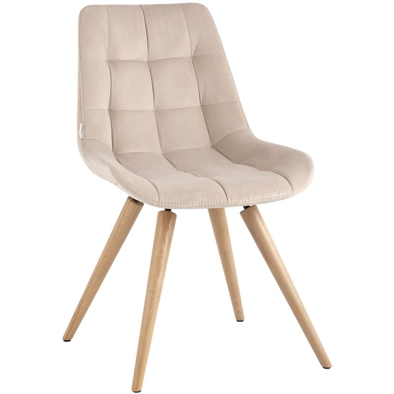 Стул NANCY Chair Светло-Бежевый Велюр Бежевый Древесина Стул NANCY Chair Светло-Бежевый Велюр Бежевый Древесина в Костроме | Loft Concept