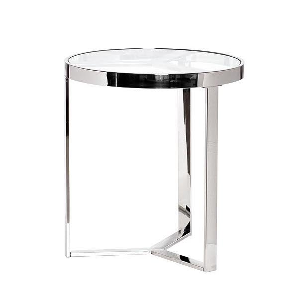 Приставной стол Neoclassic Tee Silver Хром Прозрачное Стекло Приставной стол Neoclassic Tee Silver Хром Прозрачное Стекло в Костроме | Loft Concept