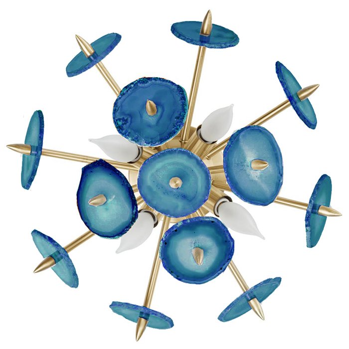 Бра Emporium Blue Agate Burst Sconce Brass Латунь Синий Бра Emporium Blue Agate Burst Sconce Brass Латунь Синий в Костроме | Loft Concept