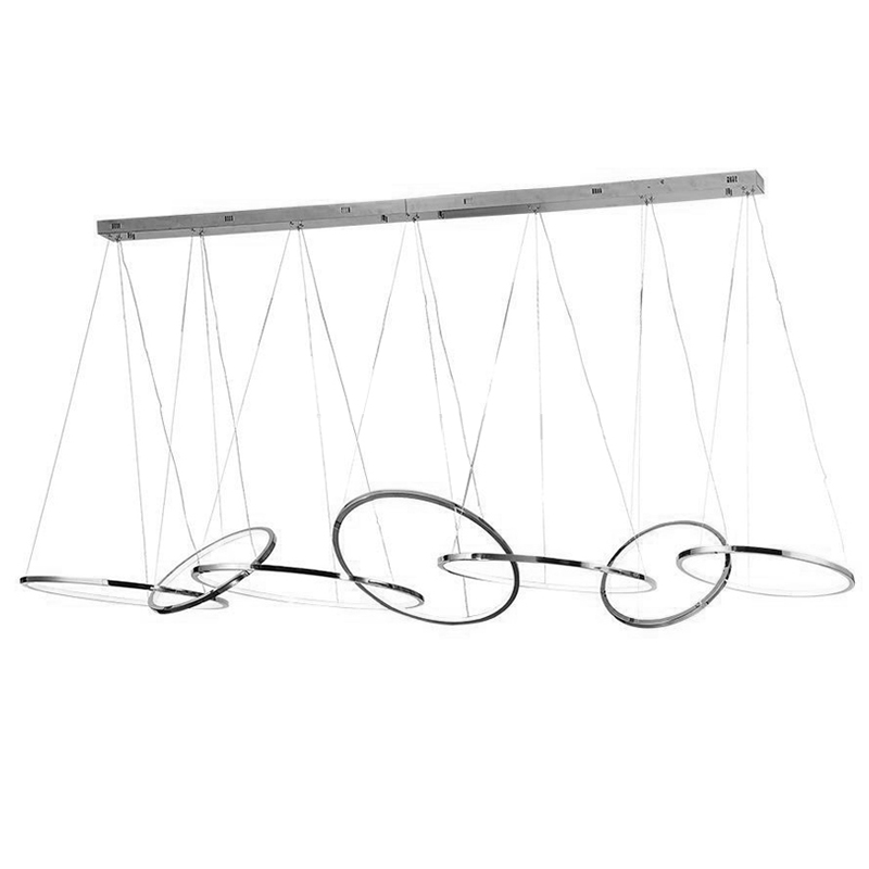 Люстра Ring Connection Horizontal Chandelier Chrome Хром Люстра Ring Connection Horizontal Chandelier Chrome Хром в Костроме | Loft Concept