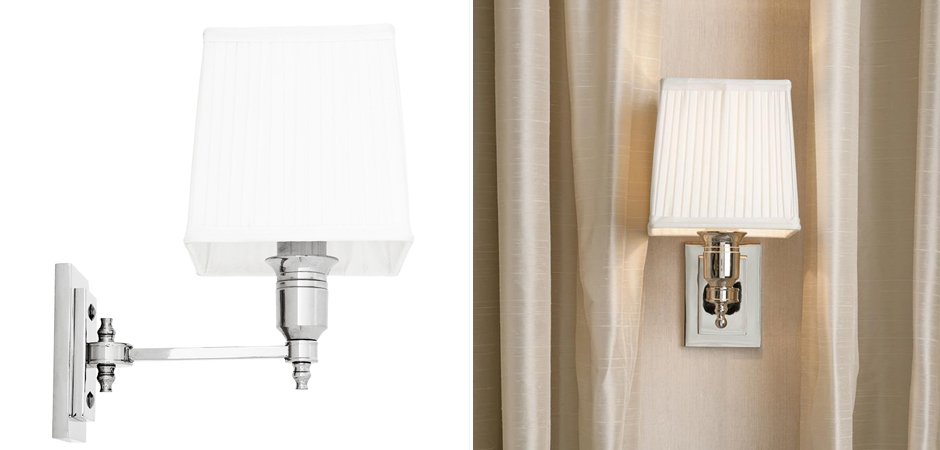 Бра Wall Lamp Lexington Single Nickel+White Бра Wall Lamp Lexington Single Nickel+White - Loft-Concept в Костроме