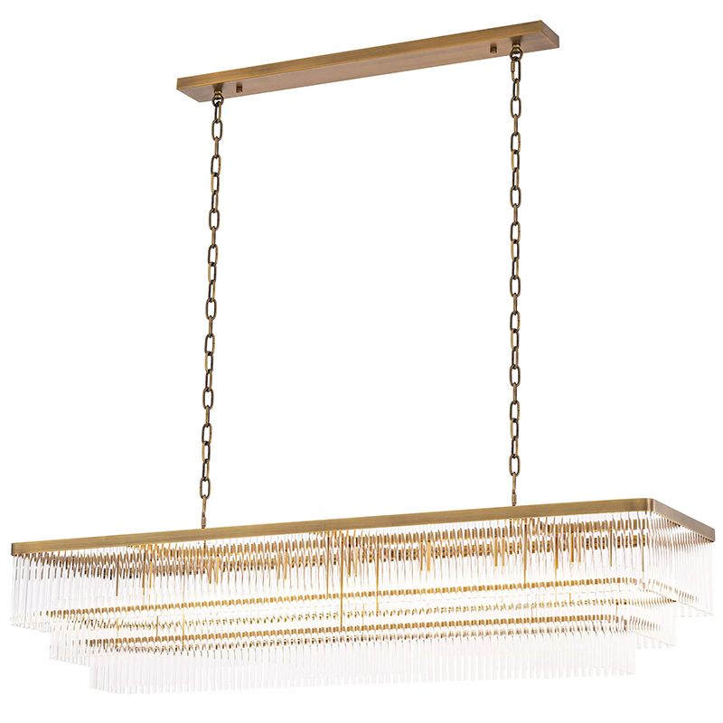 Люстра Eichholtz Chandelier East Rectangular Латунь Прозрачное Стекло Люстра Eichholtz Chandelier East Rectangular Латунь Прозрачное Стекло в Костроме | Loft Concept