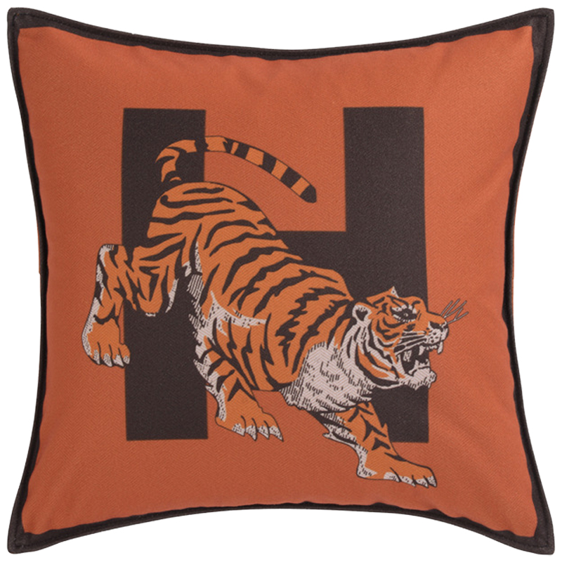 Декоративная подушка Hermes Tiger 170 Оранжевый Коричневый Декоративная подушка Hermes Tiger 170 Оранжевый Коричневый в Костроме | Loft Concept