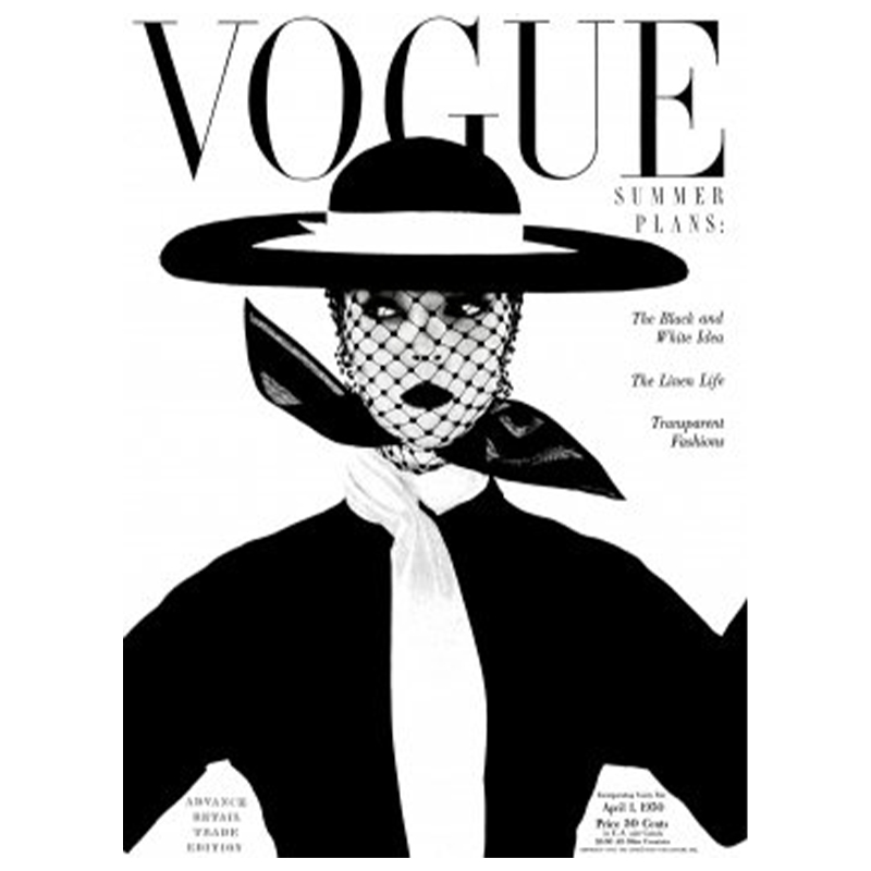 Постер Vogue Cover 1950 April Черный Белый Постер Vogue Cover 1950 April Черный Белый в Костроме | Loft Concept