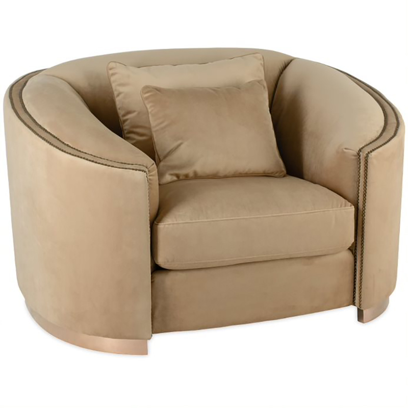 Кресло Maynard Armchair Бежево-серый Медь Кресло Maynard Armchair Бежево-серый Медь в Костроме | Loft Concept