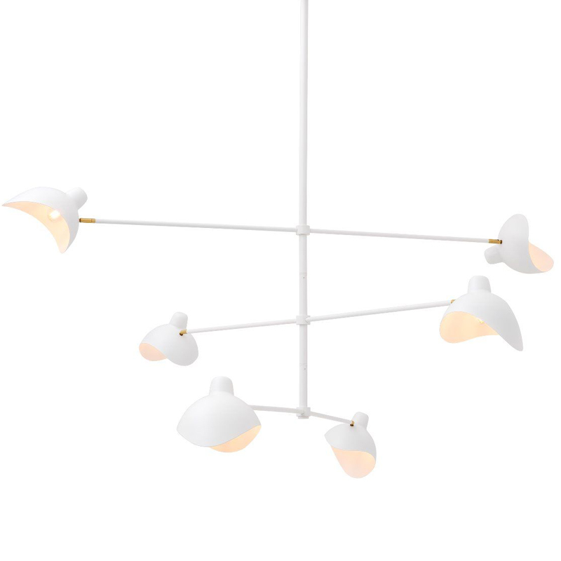 Люстра Eichholtz Chandelier Vince White Латунь Античная полированная Белый Люстра Eichholtz Chandelier Vince White Латунь Античная полированная Белый в Костроме | Loft Concept