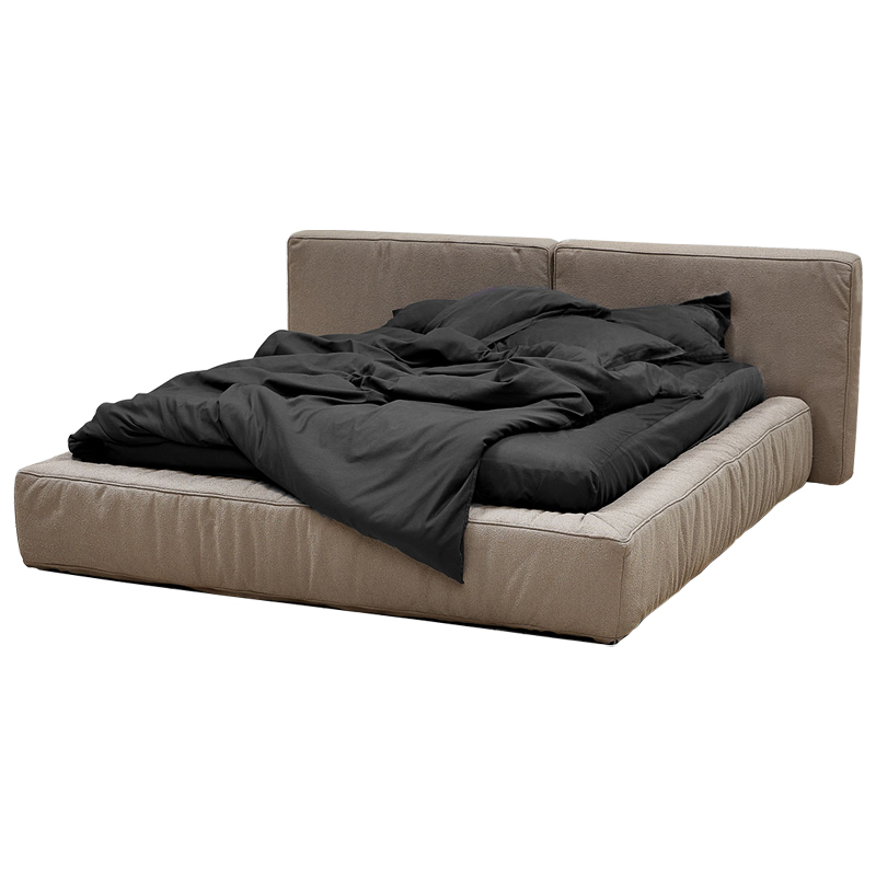 Кровать двуспальная с подъёмным механизмом Madelyn Bed Beige Gray Бежево-серый Кровать двуспальная с подъёмным механизмом Madelyn Bed Beige Gray Бежево-серый в Костроме | Loft Concept