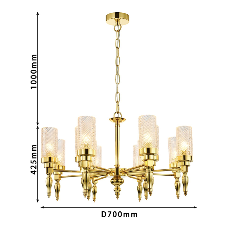Люстра золотого цвета Balusters D70 см Люстра золотого цвета Balusters D70 см в Костроме
