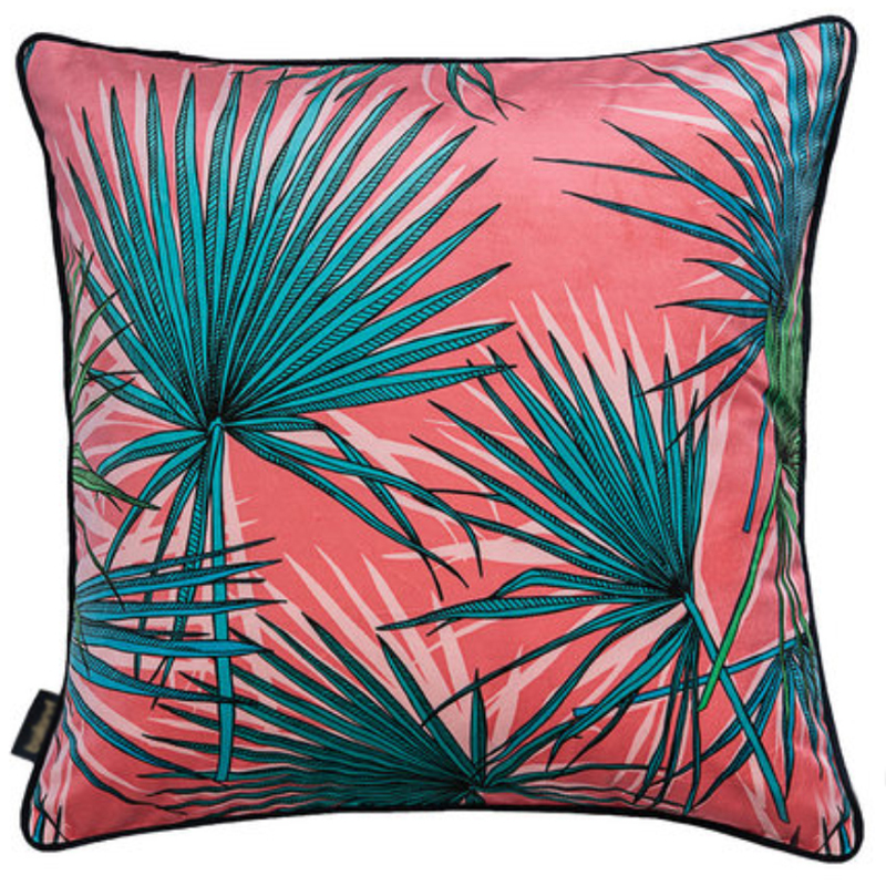 Подушка Palm Leaf Розовый Бирюзовый Подушка Palm Leaf Розовый Бирюзовый в Костроме | Loft Concept