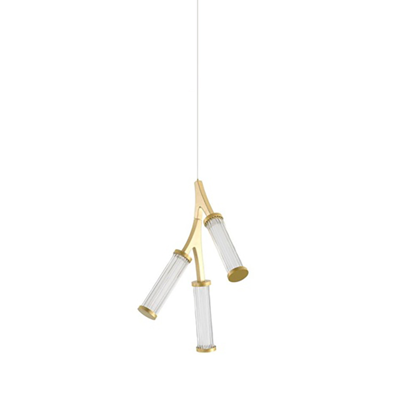 Люстра Cylinder Branches Chandelier Gold 3 Золотой Прозрачный Люстра Cylinder Branches Chandelier Gold 3 Золотой Прозрачный в Костроме | Loft Concept