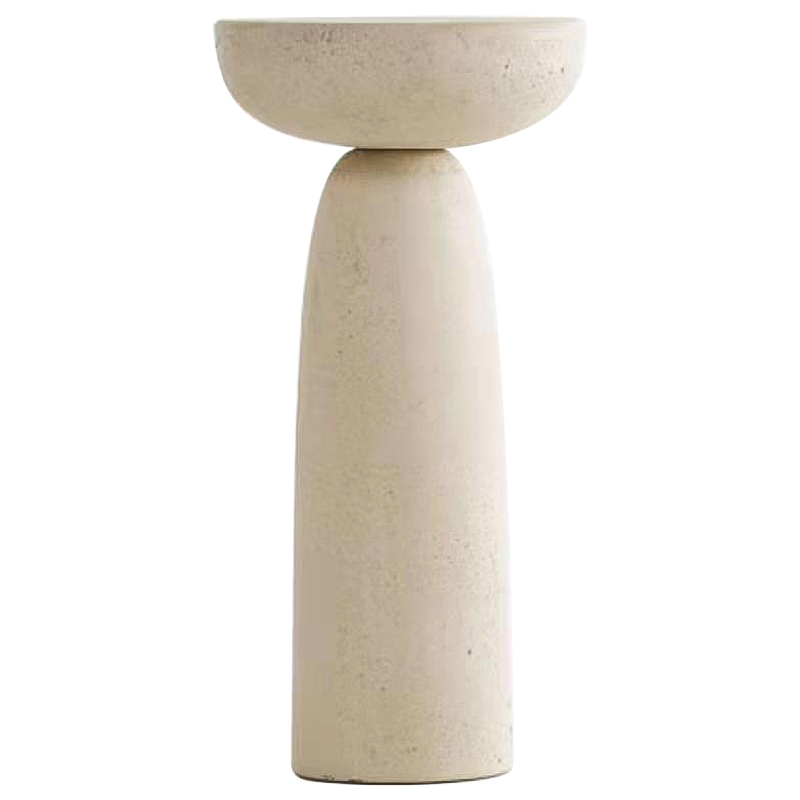 Приставной стол Tori Travertine Side Table Бежевый Приставной стол Tori Travertine Side Table Бежевый в Костроме | Loft Concept