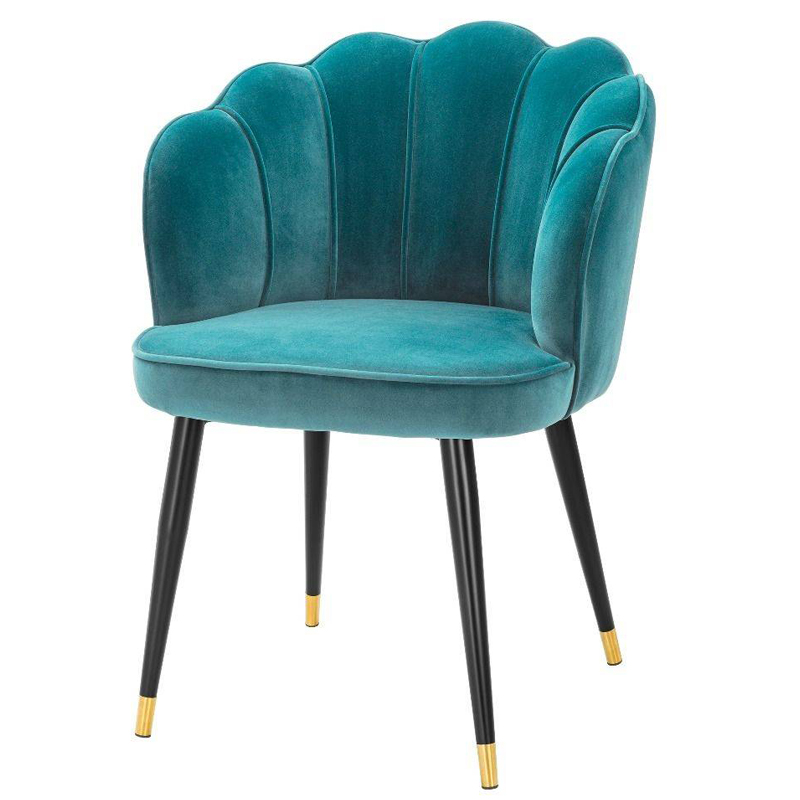 Стул Eichholtz Dining Chair Bristol sea green Бирюзовый Черный Латунь Стул Eichholtz Dining Chair Bristol sea green Бирюзовый Черный Латунь в Костроме | Loft Concept