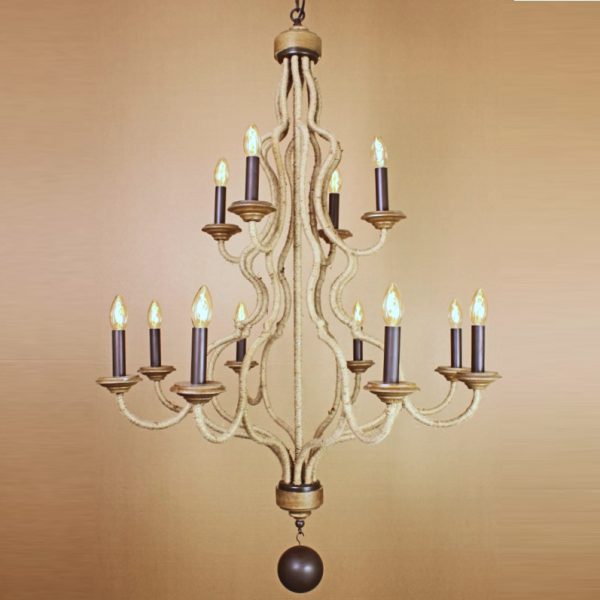 Люстра Loft Rope 12 Chandelier Коричневый Люстра Loft Rope 12 Chandelier Коричневый в Костроме | Loft Concept