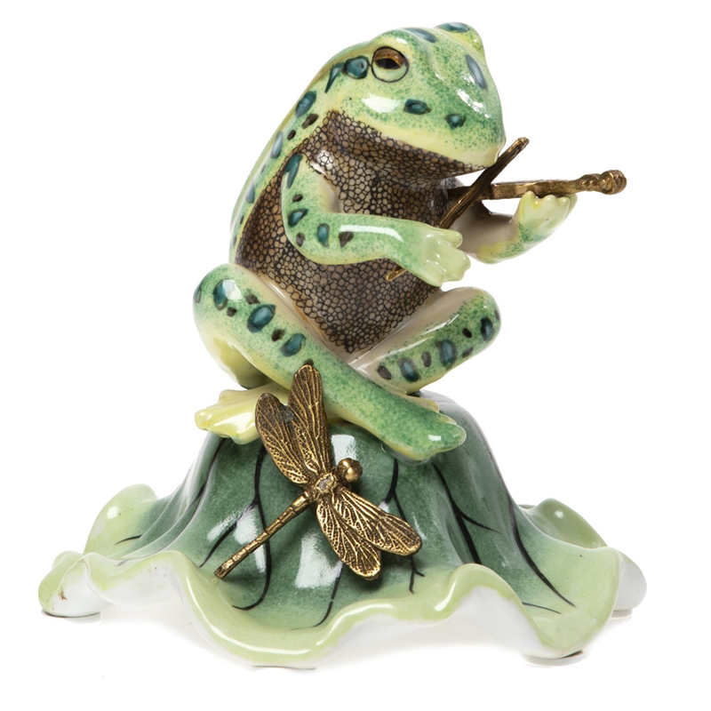 Статуэтка Frog Violinist Зеленый Золотой Статуэтка Frog Violinist Зеленый Золотой в Костроме | Loft Concept