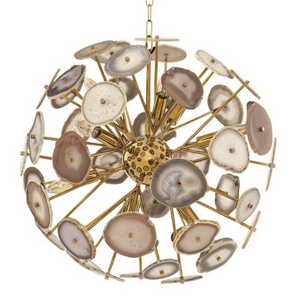 Branquinho Chandelier Agate Глянцевое золото Бежево-серый Branquinho Chandelier Agate Глянцевое золото Бежево-серый в Костроме | Loft Concept