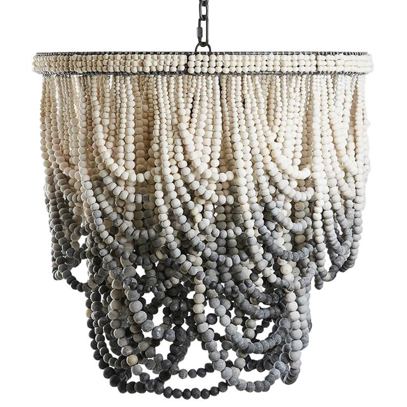 Двухъярусная люстра украшенная круглыми бусинами Gradient Chandelier Grey White Серый Белый Двухъярусная люстра украшенная круглыми бусинами Gradient Chandelier Grey White Серый Белый в Костроме | Loft Concept