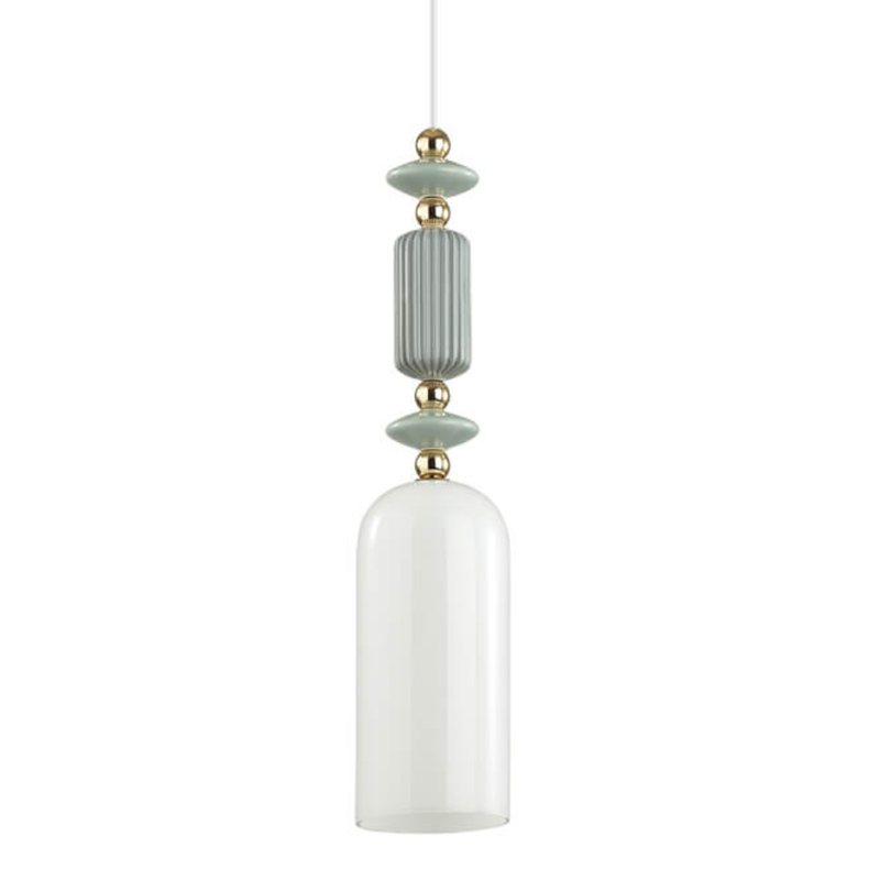 Подвесной светильник Iris hanging lamp gray Белое матовое стекло Серый Подвесной светильник Iris hanging lamp gray Белое матовое стекло Серый в Костроме | Loft Concept
