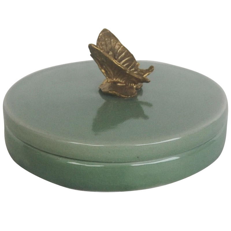 Шкатулка Green box with butterfly Зеленый Бронза Шкатулка Green box with butterfly Зеленый Бронза в Костроме | Loft Concept