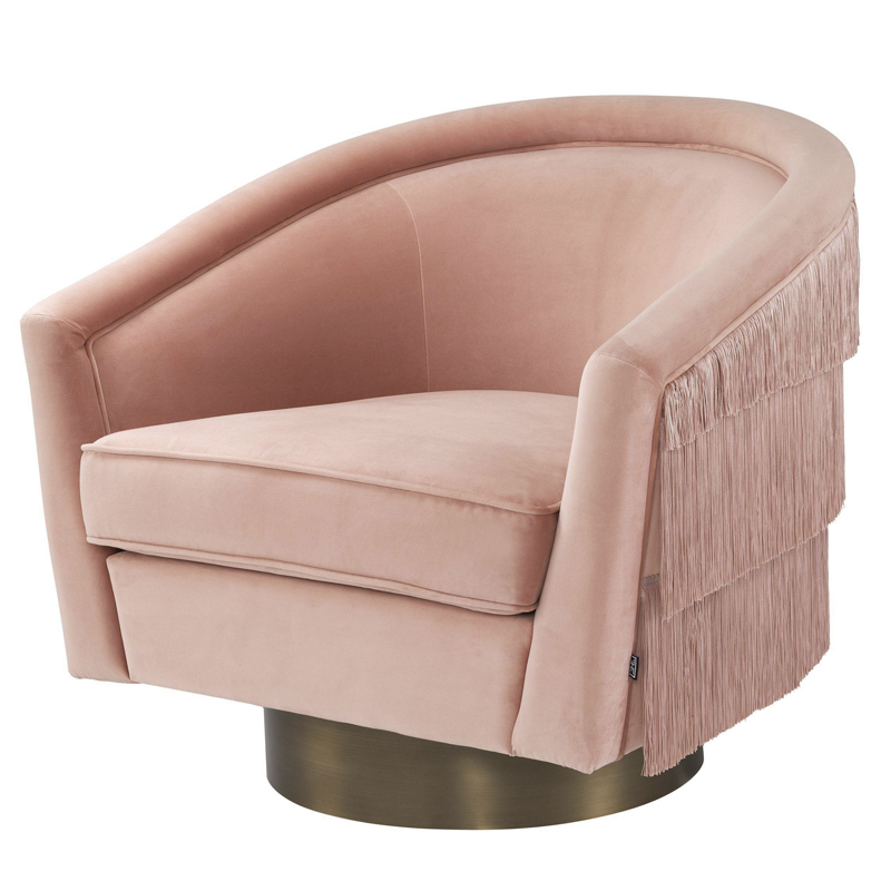 Кресло Eichholtz Swivel Chair Le Vante Savona nude Розовый пастельный Матовая латунь Кресло Eichholtz Swivel Chair Le Vante Savona nude Розовый пастельный Матовая латунь в Костроме | Loft Concept
