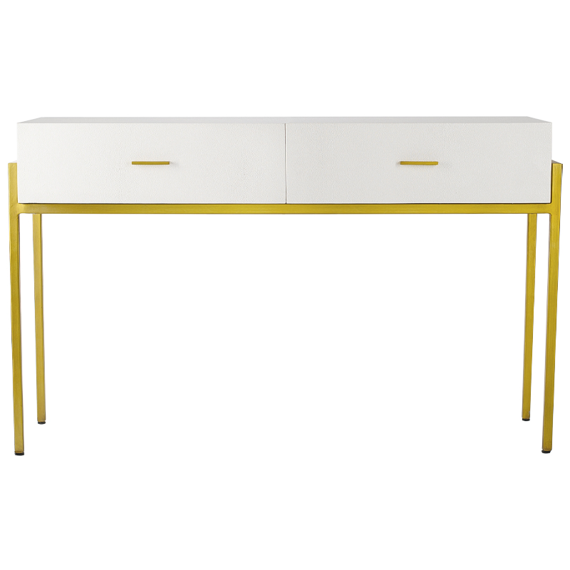 Консоль White Texture Stingray Console Белый Золотой Консоль White Texture Stingray Console Белый Золотой в Костроме | Loft Concept