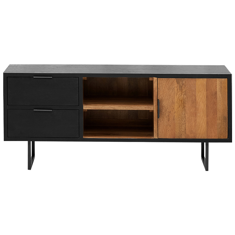 ТВ-тумба Gereon TV Stand Черный Коричневый Древесина ТВ-тумба Gereon TV Stand Черный Коричневый Древесина в Костроме | Loft Concept