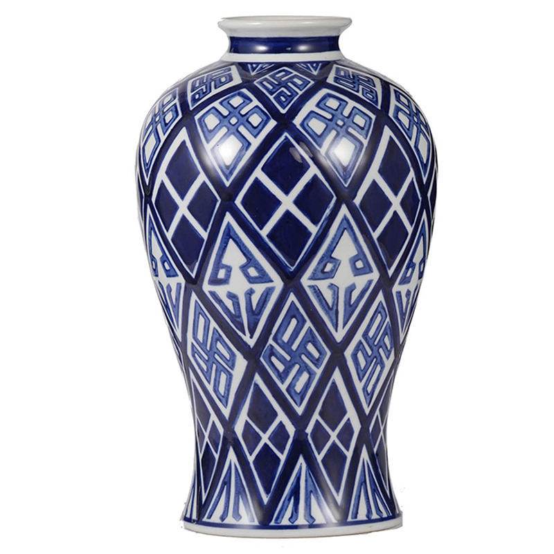 Ваза Fotini Vase Белый Синий Ваза Fotini Vase Белый Синий в Костроме | Loft Concept