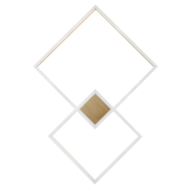 Потолочный светильник Squares Two Geometrical Shape Ceiling Light Золотой Белый Потолочный светильник Squares Two Geometrical Shape Ceiling Light Золотой Белый в Костроме | Loft Concept