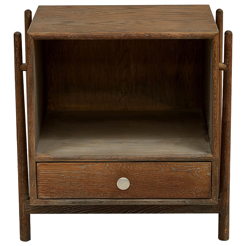 Тумба Harrell Oak Wood Nightstand Коричневый Хром Тумба Harrell Oak Wood Nightstand Коричневый Хром в Костроме | Loft Concept