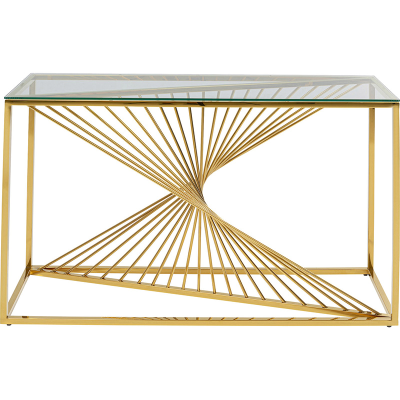 Консоль Golden Whirl with glass surface Золотой Консоль Golden Whirl with glass surface Золотой в Костроме | Loft Concept