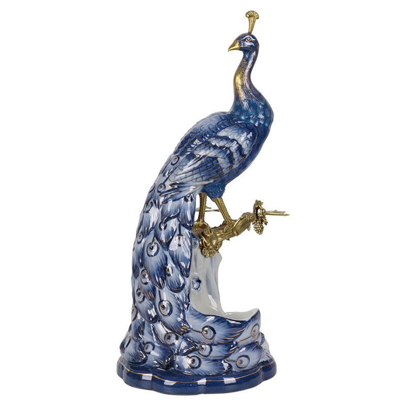 Статуэтка Peacock Blue White Синий Белый Бронза Статуэтка Peacock Blue White Синий Белый Бронза в Костроме | Loft Concept