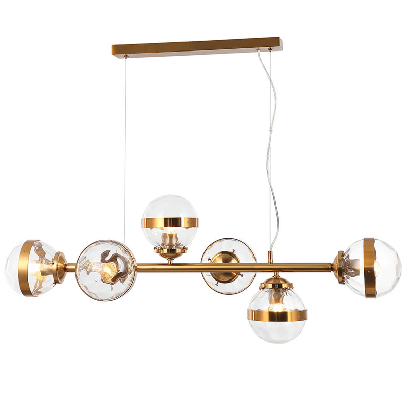 Люстра Greyson Chandelier 6 lamp Глянцевое золото Прозрачный Люстра Greyson Chandelier 6 lamp Глянцевое золото Прозрачный в Костроме | Loft Concept
