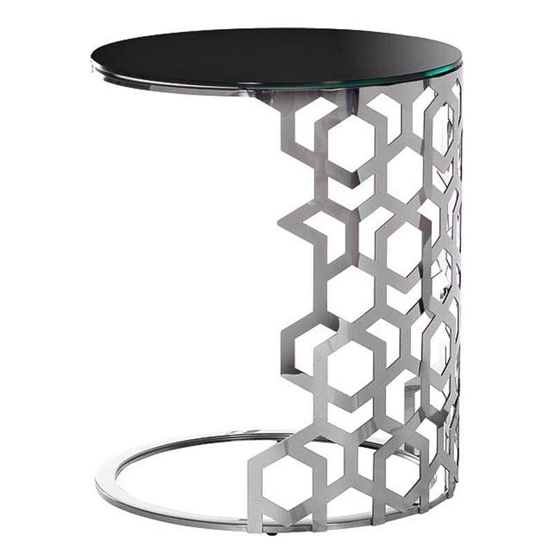 Приставной стол Yen Geometry Side Table silver 60 Серебряный Приставной стол Yen Geometry Side Table silver 60 Серебряный в Костроме | Loft Concept