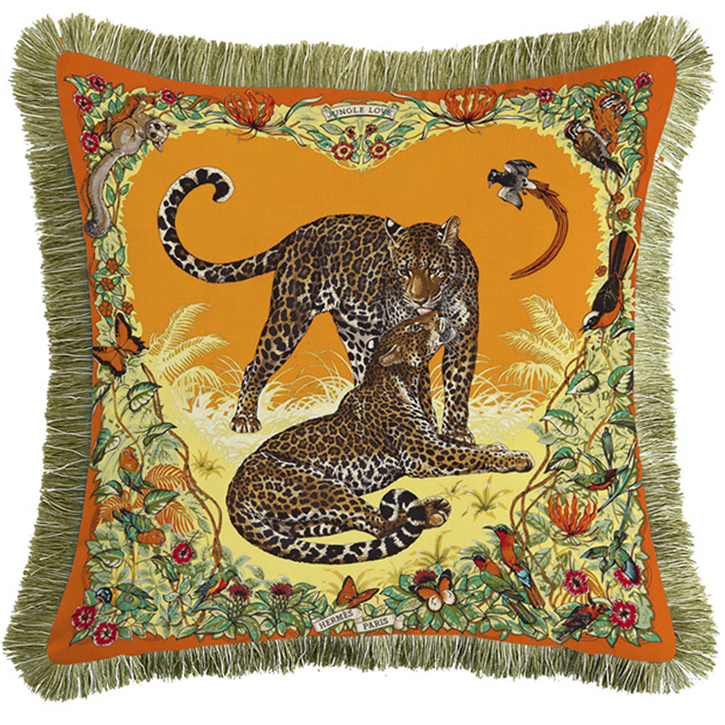 Декоративная подушка Hermes Jungle 53 Оранжевый Желтый Декоративная подушка Hermes Jungle 53 Оранжевый Желтый в Костроме | Loft Concept