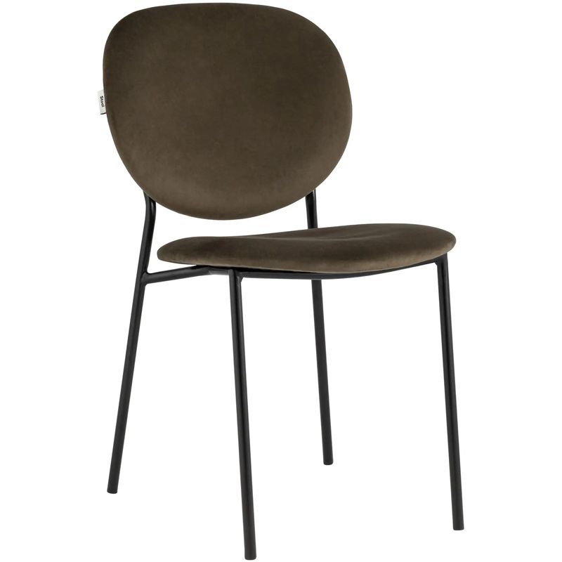 Стул Stanley Chair Коричневый Велюр Коричневый Черный Стул Stanley Chair Коричневый Велюр Коричневый Черный в Костроме | Loft Concept
