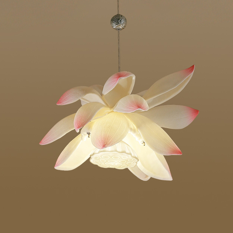 Подвесной светильник Lotus Flower Pendant Белый Розовый пастельный Подвесной светильник Lotus Flower Pendant Белый Розовый пастельный в Костроме | Loft Concept