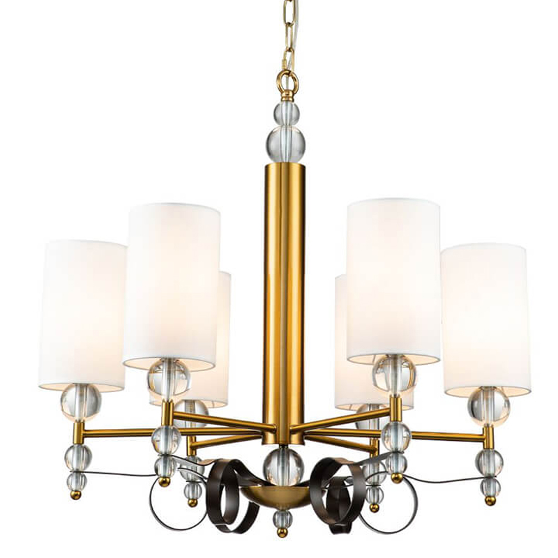 Люстра Annelies Chandelier 6 Золотой Черный Белый Люстра Annelies Chandelier 6 Золотой Черный Белый в Костроме | Loft Concept