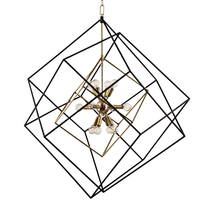 Люстра CUBIST Pendant Black and Gold 9 lamp Золотой Черный Люстра CUBIST Pendant Black and Gold 9 lamp Золотой Черный в Костроме | Loft Concept