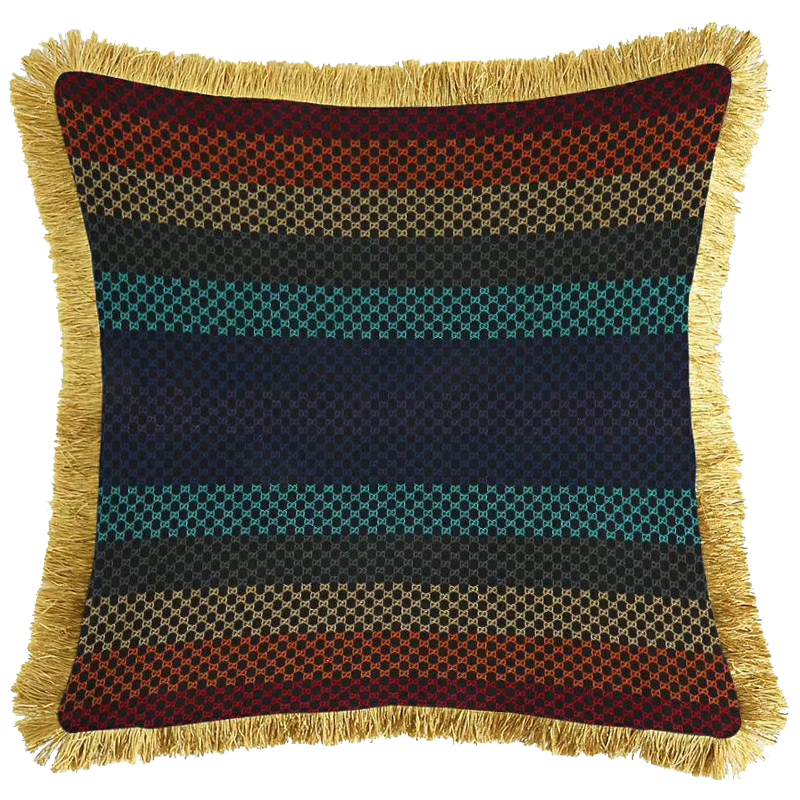 Декоративная подушка Cтиль Gucci Stripes Мульти Золотой Декоративная подушка Cтиль Gucci Stripes Мульти Золотой в Костроме | Loft Concept