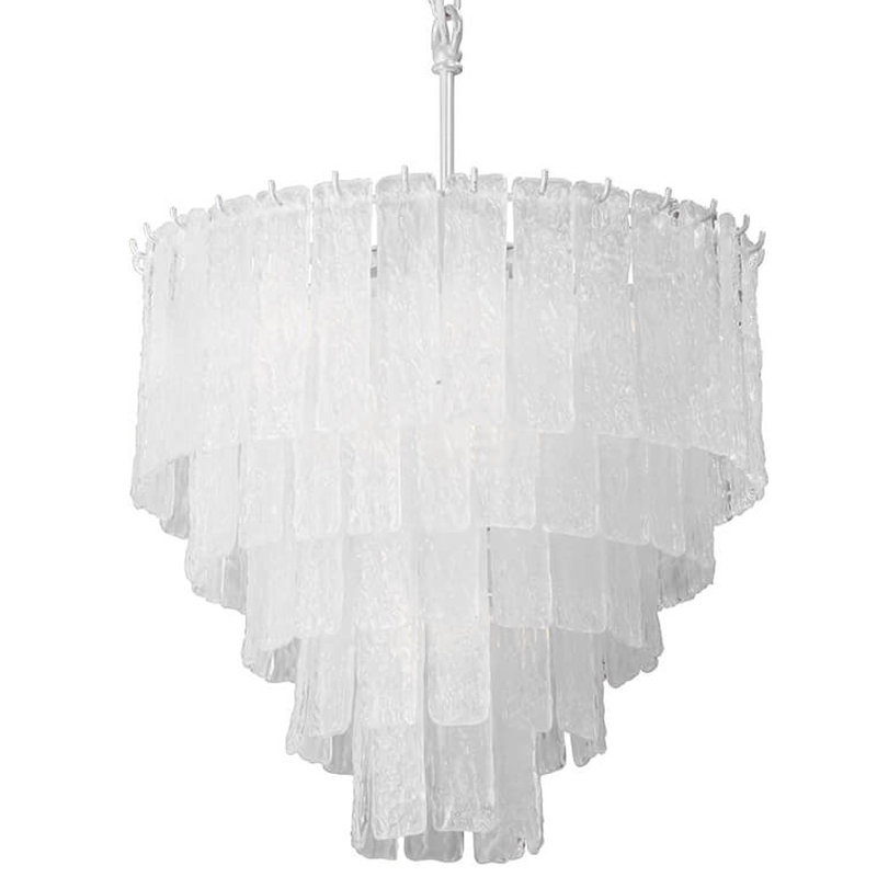 Люстра подвесная Textured Glass Chandelier Белое матовое стекло Люстра подвесная Textured Glass Chandelier Белое матовое стекло в Костроме | Loft Concept
