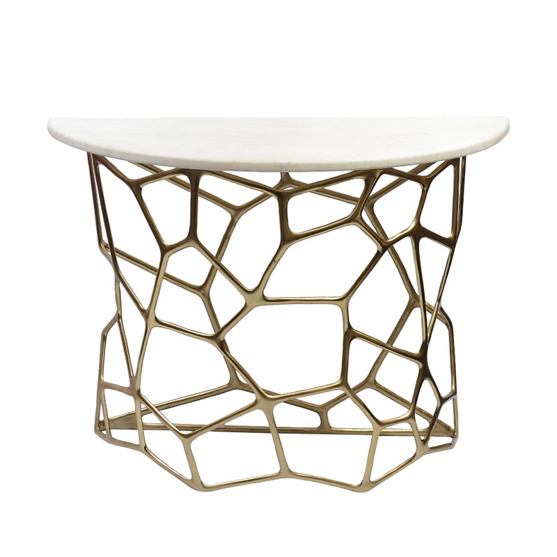Консоль Console Cell White Marble Белый Золотой Консоль Console Cell White Marble Белый Золотой в Костроме | Loft Concept